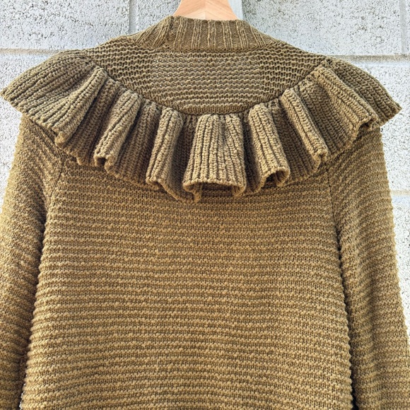 Madewell olive ruffle cardigan - Picture 2 of 5